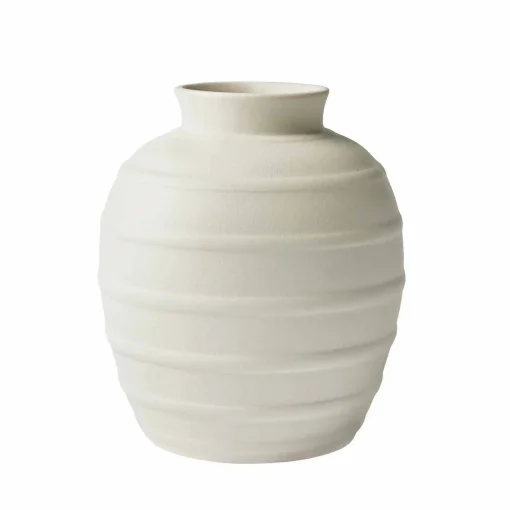 Better Homes & Gardens Textured Ribbed Ceramic Vase 8-inch Height - White - Image 3