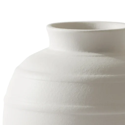 Better Homes & Gardens Textured Ribbed Ceramic Vase 8-inch Height - White - Image 4