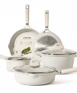 Carote 8 Pcs Nonstick Pots and Pans Set - Beige Granite