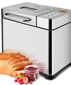 KBS 19-in-1 2LB Bread Maker Machine With Fully Automatic LCD Display - Stainless Steel