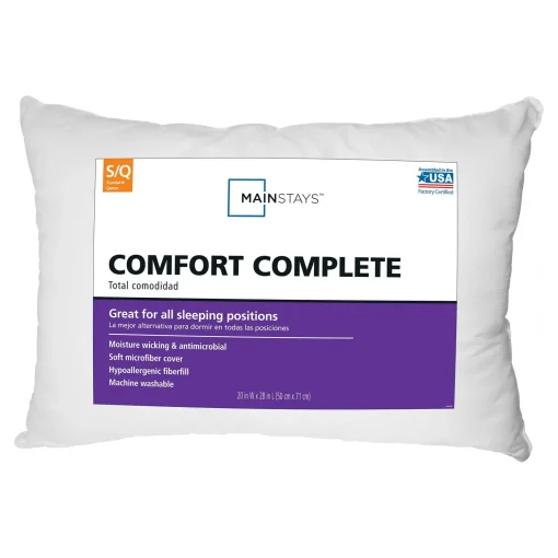 Mainstays Comfort Complete Bed Pillow - White